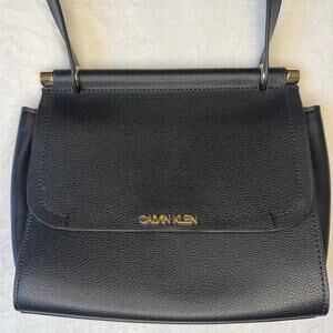 Calvin Klein Black Pebbled Crossbody Bag 7" by 8"